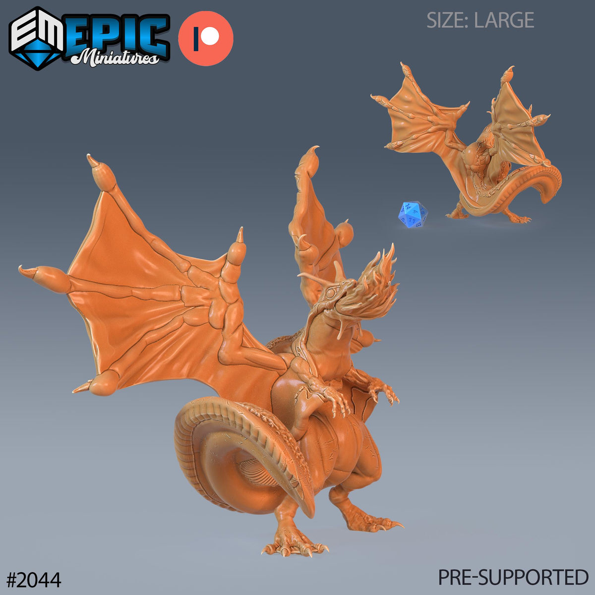 Frog Dragon Option #2044 front DND miniature Cruel Marshes 16k resin