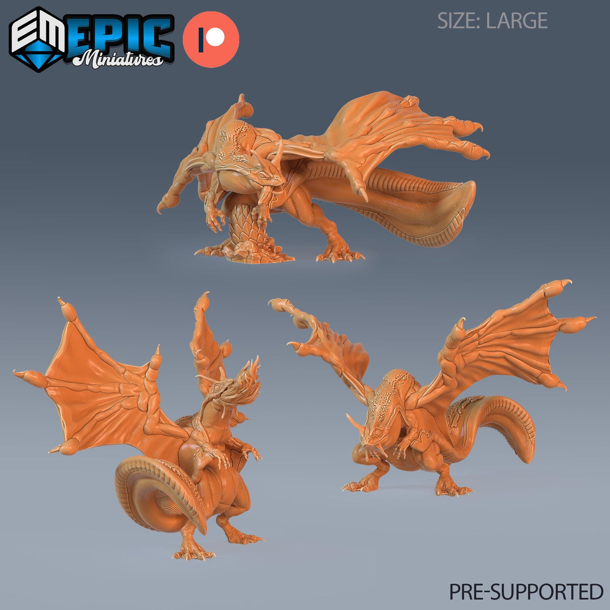 Frog Dragon Set of 3 DND miniatures group photo Cruel Marshes