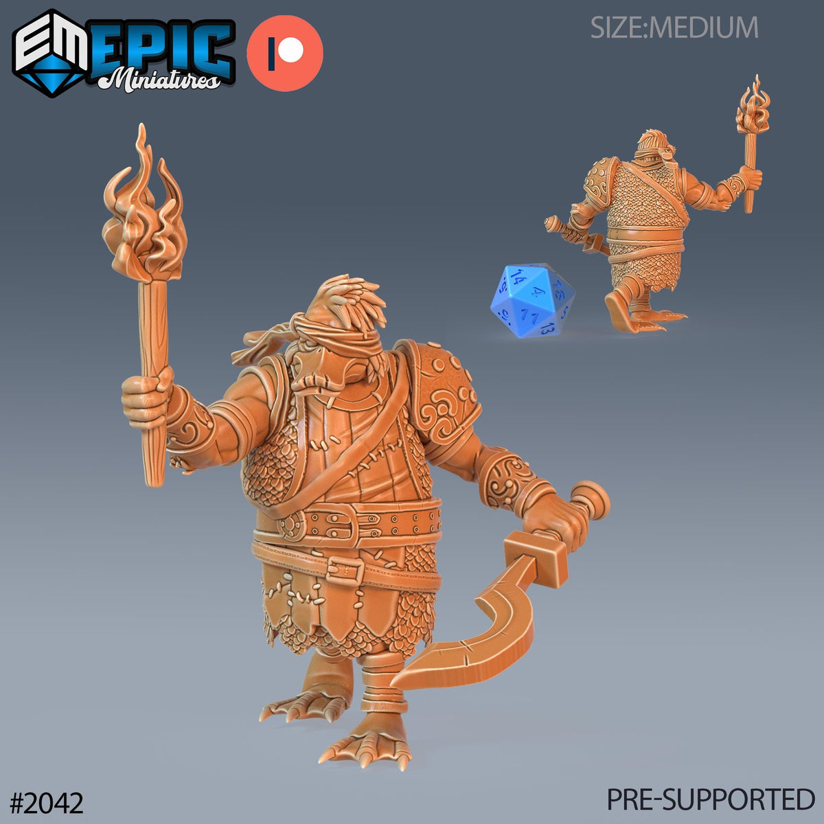 Duck Folk Mercenary Option #2042 front DND miniature Cruel Marshes 16k resin