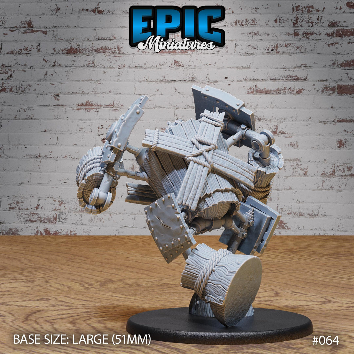 Wooden Construct Option #064 back DND miniature Dwarf Army Pack 16k resin