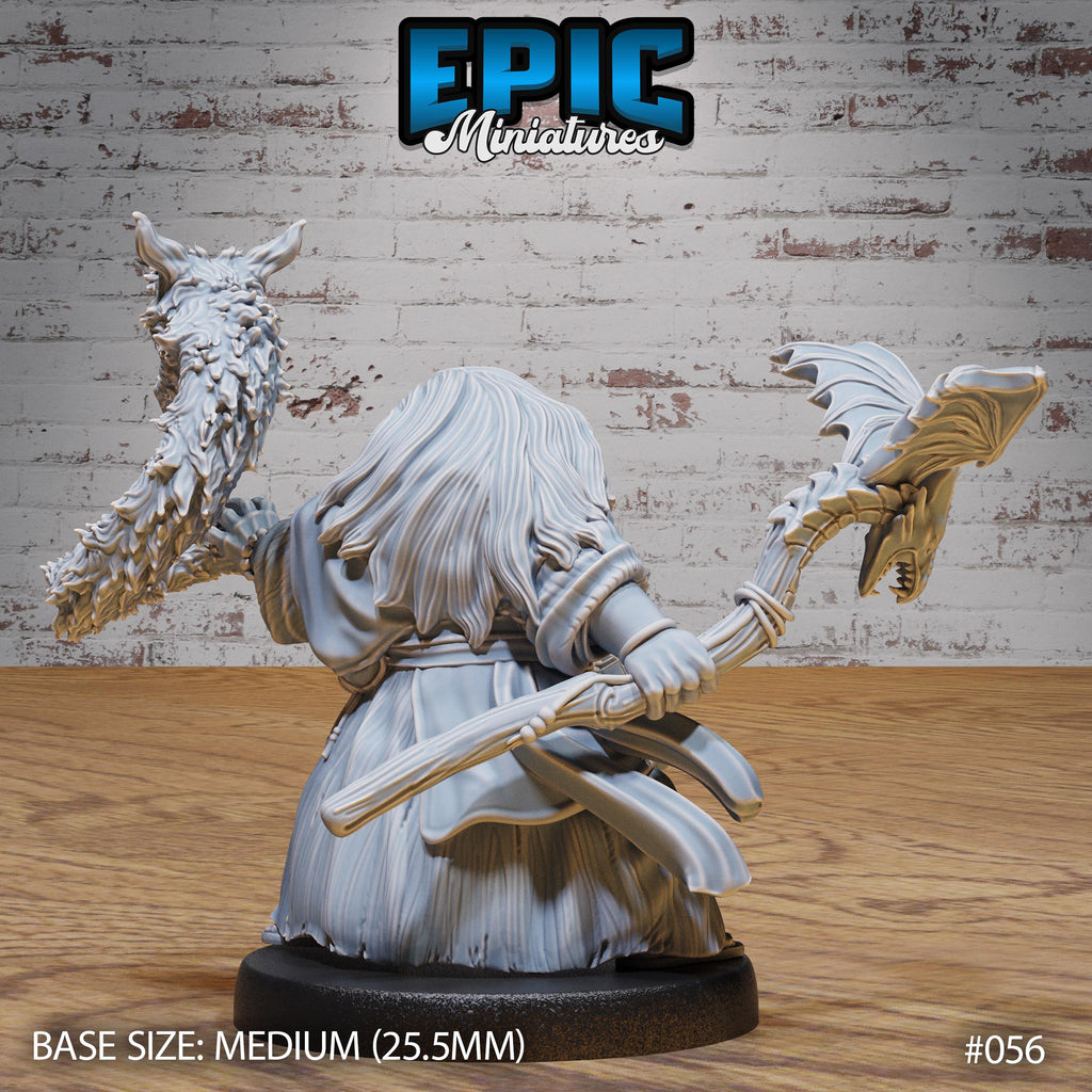 Elemental Magic Dwarf Option #056 back DND miniature Dwarf Army Pack 16k resin