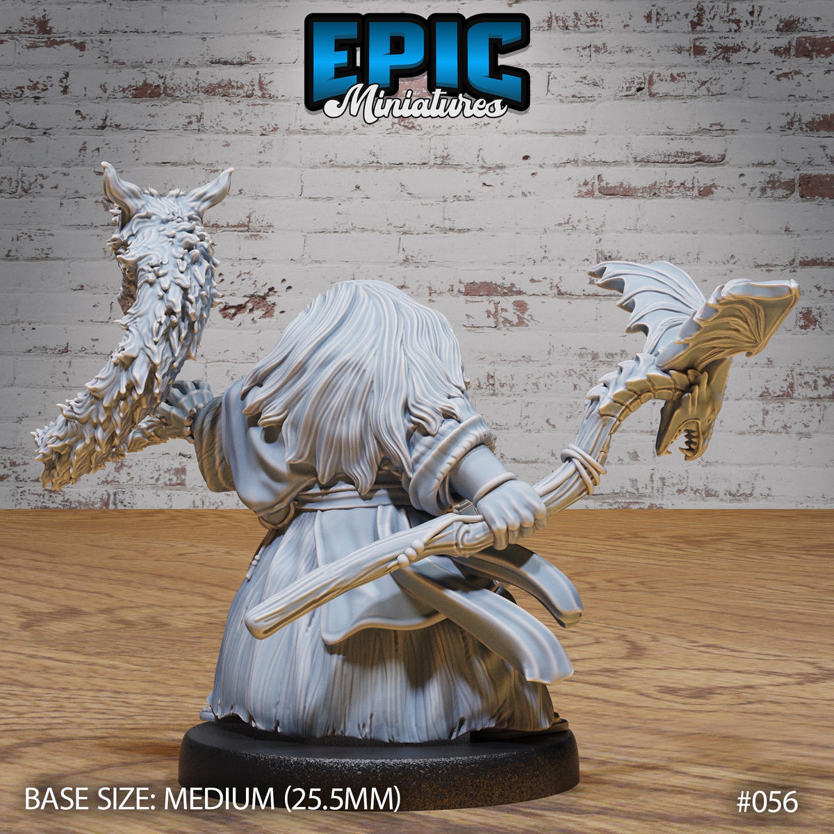 Elemental Magic Dwarf Option #056 back DND miniature Dwarf Army Pack 16k resin