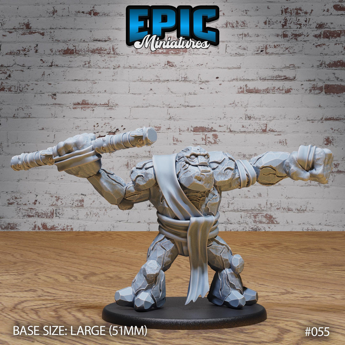 Stone Golem Option #055 front DND miniature Dwarf Army Pack 16k resin