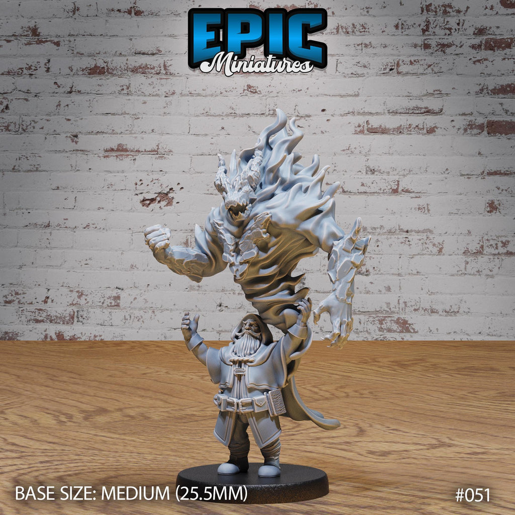 Summoner Dwarf Option #051 front DND miniature Dwarf Army Pack 16k resin