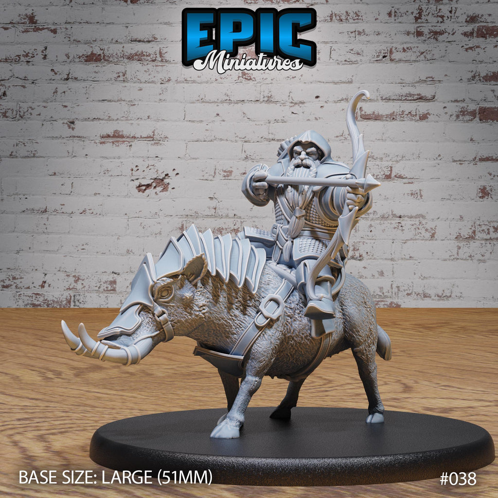 Armored Warthog and Rider Option #038 front DND miniature Dwarf Army Pack 16k resin