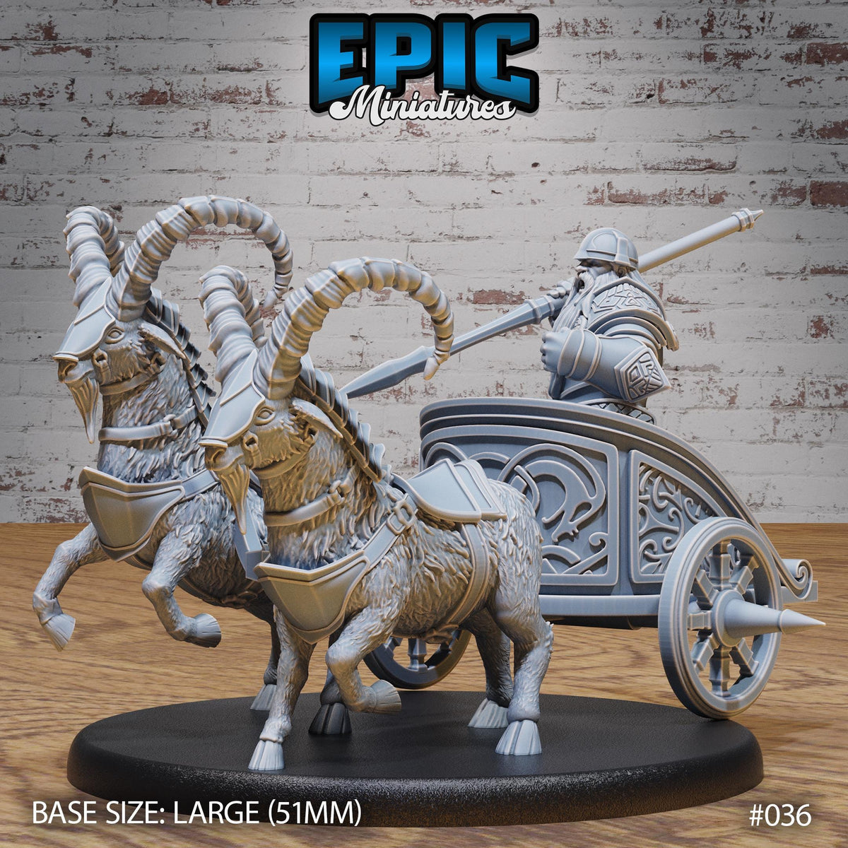 Dwarf Army Goat and Rider Option #036 front DND miniature Dwarf Army Pack 16k resin