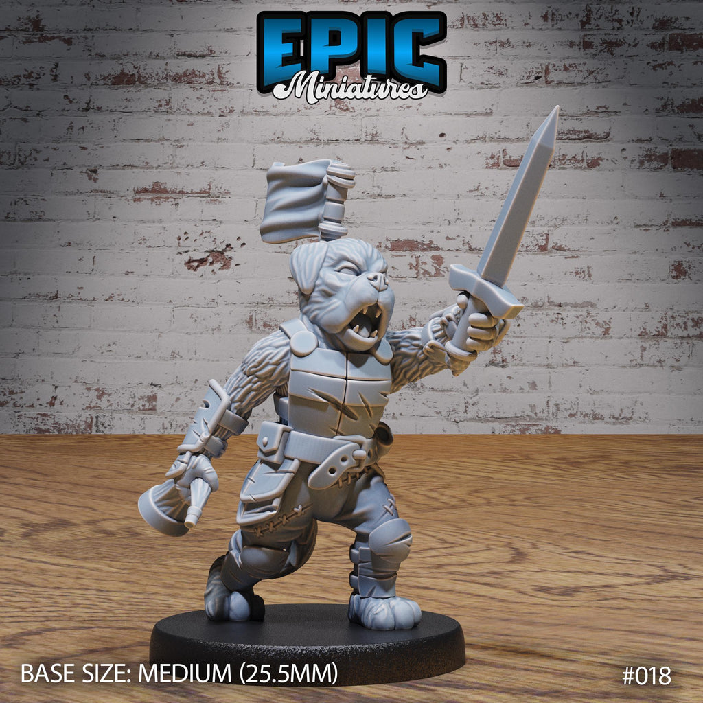 Dog Tribe Dogfolk Option #019 front DND miniature NPC Fun Pack 16k resin