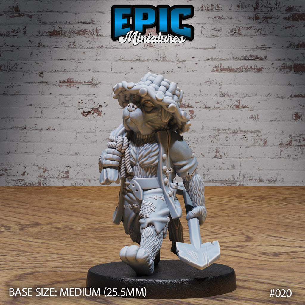 Dog Tribe Dogfolk Option #021 front DND miniature NPC Fun Pack 16k resin