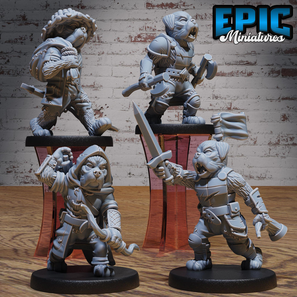 Dog Tribe Dogfolk Set of 8 DND miniatures group photo NPC Fun Pack