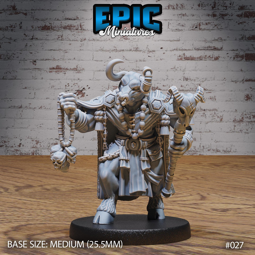 Minotaur Tribe Minotaurfolk Option #028 front DND miniature NPC Fun Pack 16k resin
