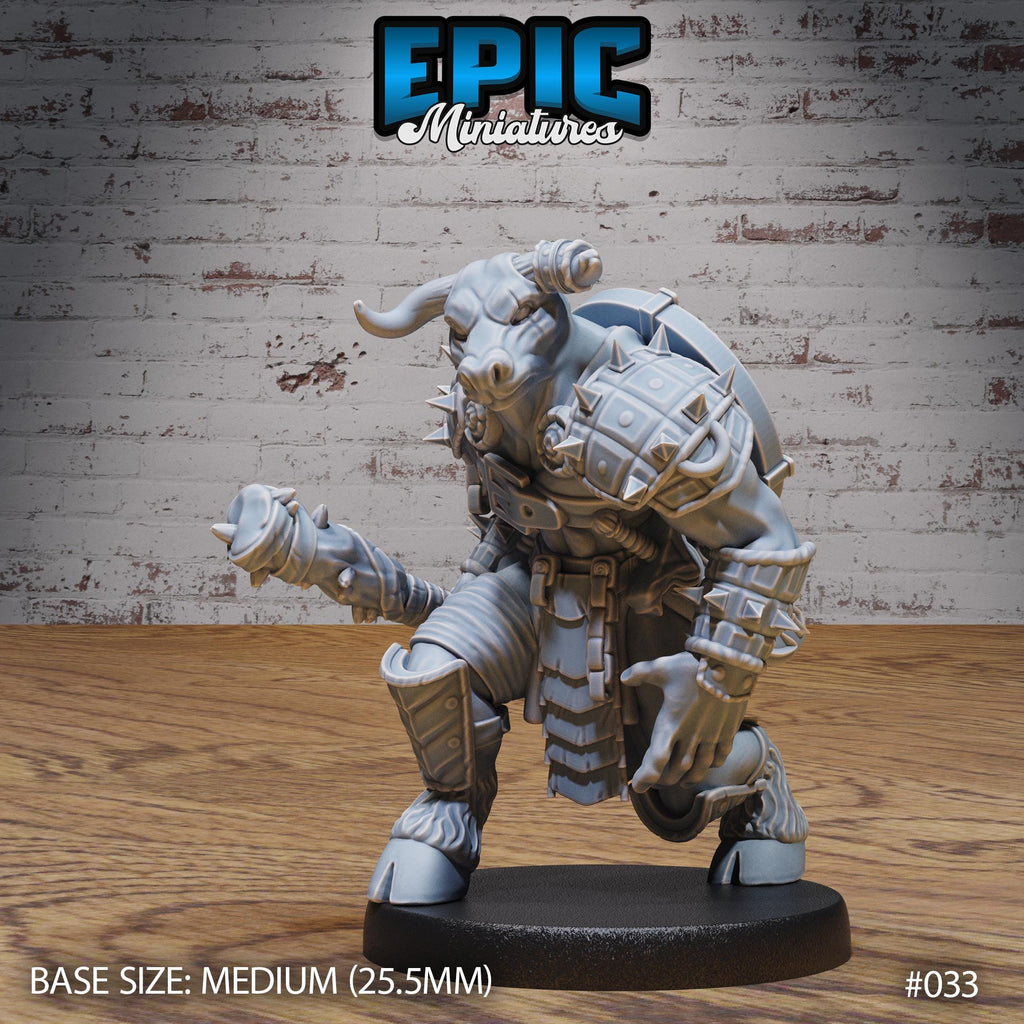 Minotaur Tribe Minotaurfolk Option #026 front DND miniature NPC Fun Pack 16k resin
