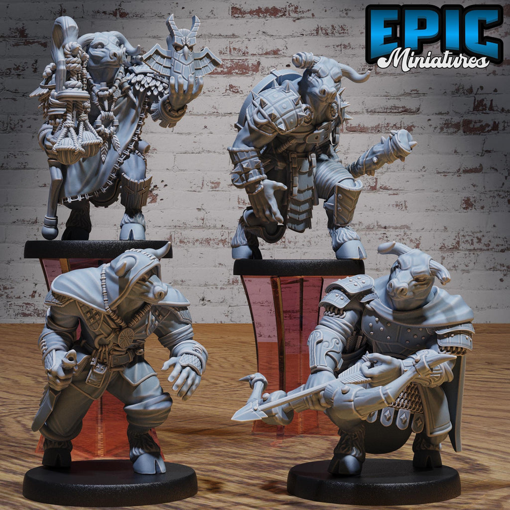 Minotaur Tribe Minotaurfolk Option #033 front DND miniature NPC Fun Pack 16k resin