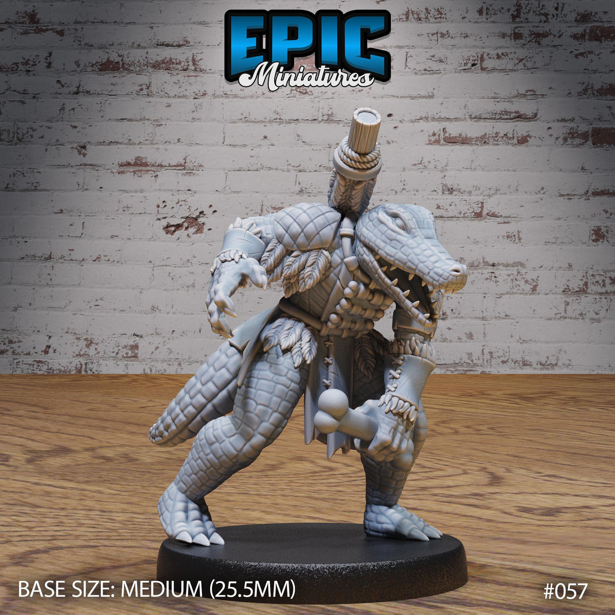 Alligator Folk Option #057 front DND miniature NPC Fun Pack 16k resin
