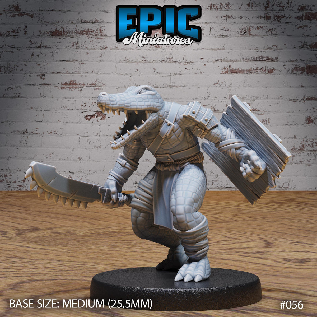 Alligator Folk Option #056 front DND miniature NPC Fun Pack 16k resin