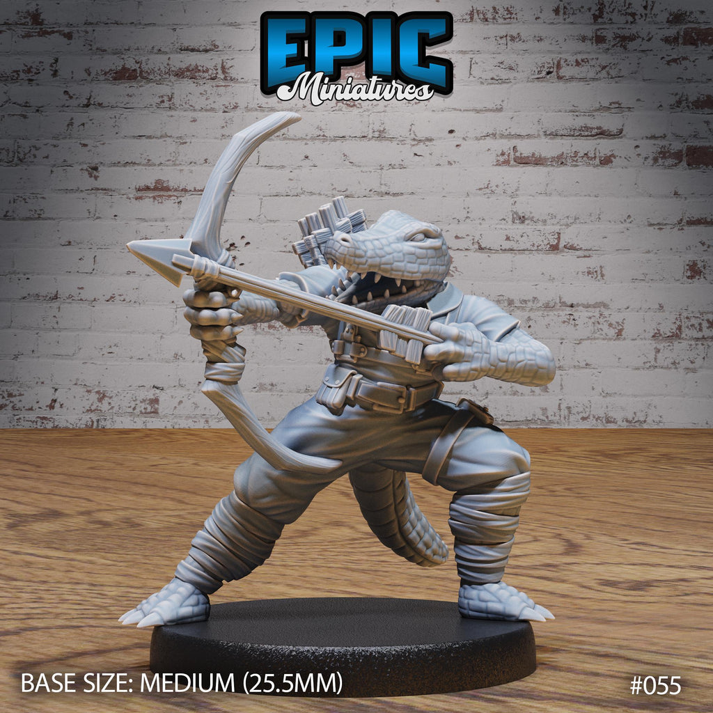 Alligator Folk Option #055 front DND miniature NPC Fun Pack 16k resin