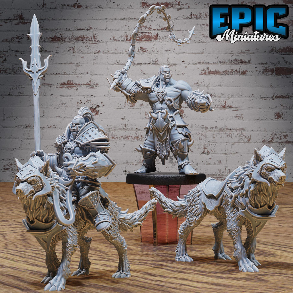 Orc Army Wolf Rider Set of 3 DND miniatures group photo Orc Army Pack