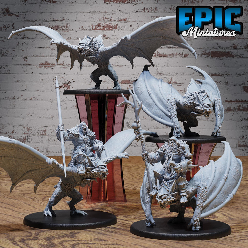 Orc Army Bat Rider Set of 4 DND miniatures group photo Orc Army Pack