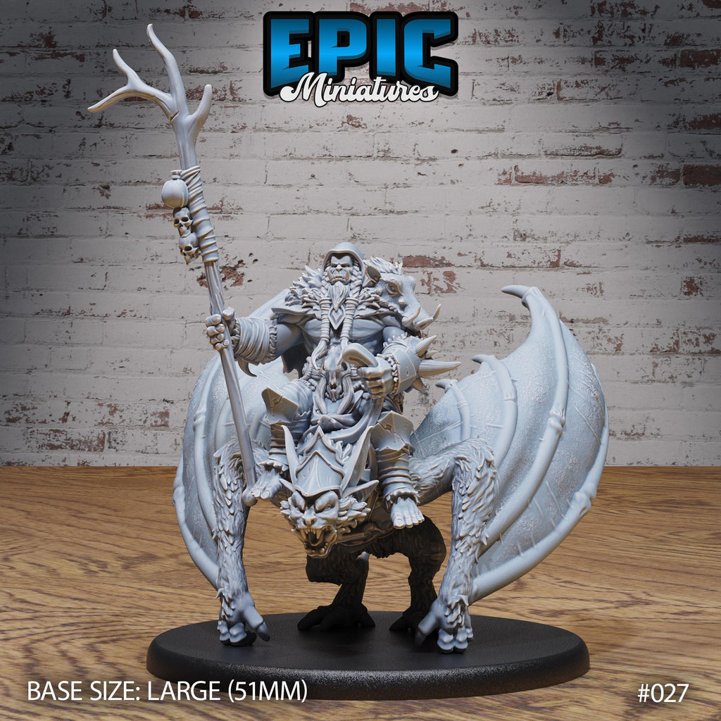 Orc Army Bat Rider Option #027 front DND miniature Orc Army Pack 16k resin