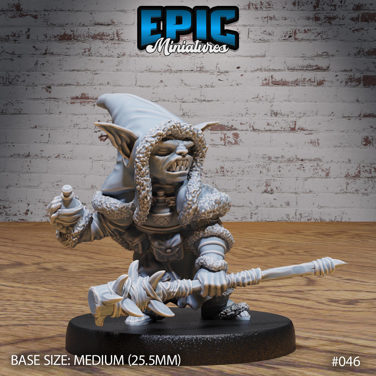 Goblin Tribe King Option #046 front DND miniature Orc Army Pack 16k resin