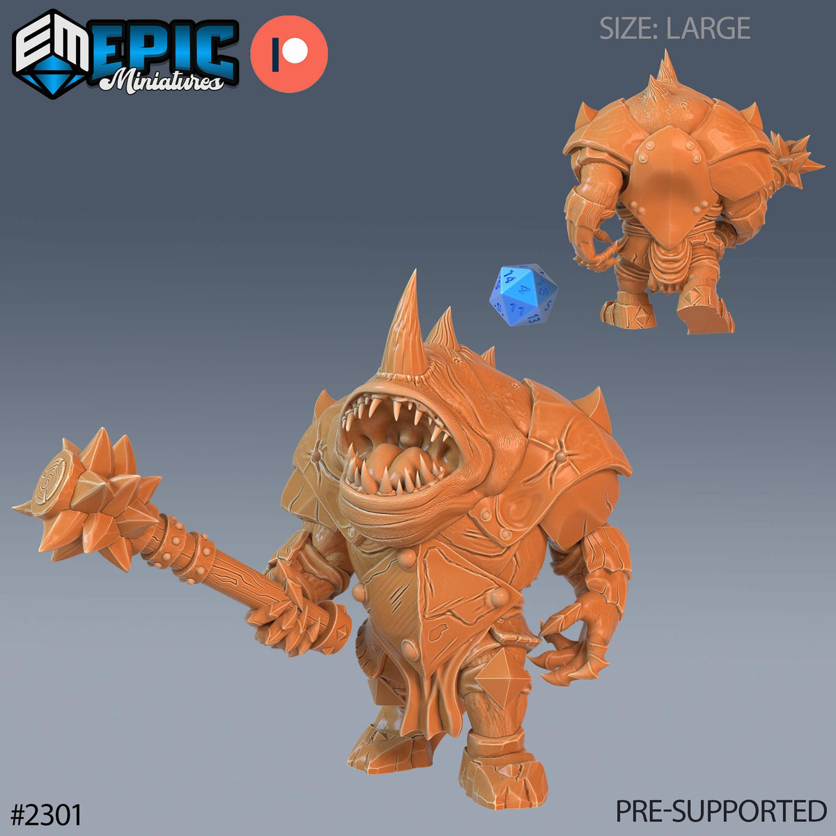 Dungeon Guardian Option #2301 front DND miniature Arcane Dungeon 16k resin