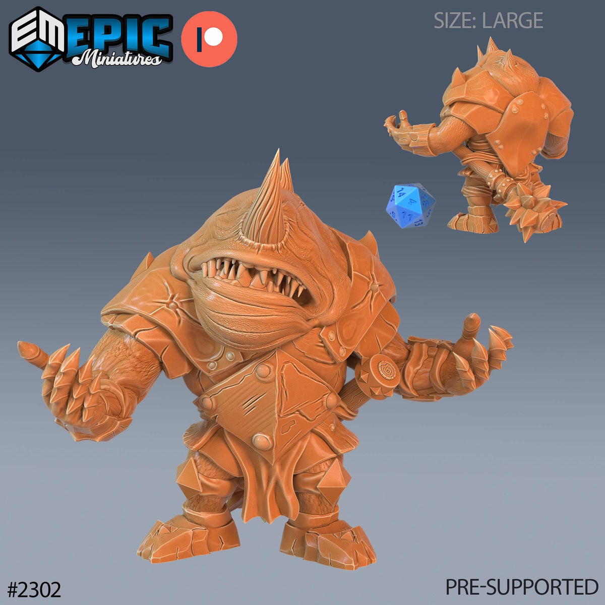 Dungeon Guardian Option #2302 front DND miniature Arcane Dungeon 16k resin