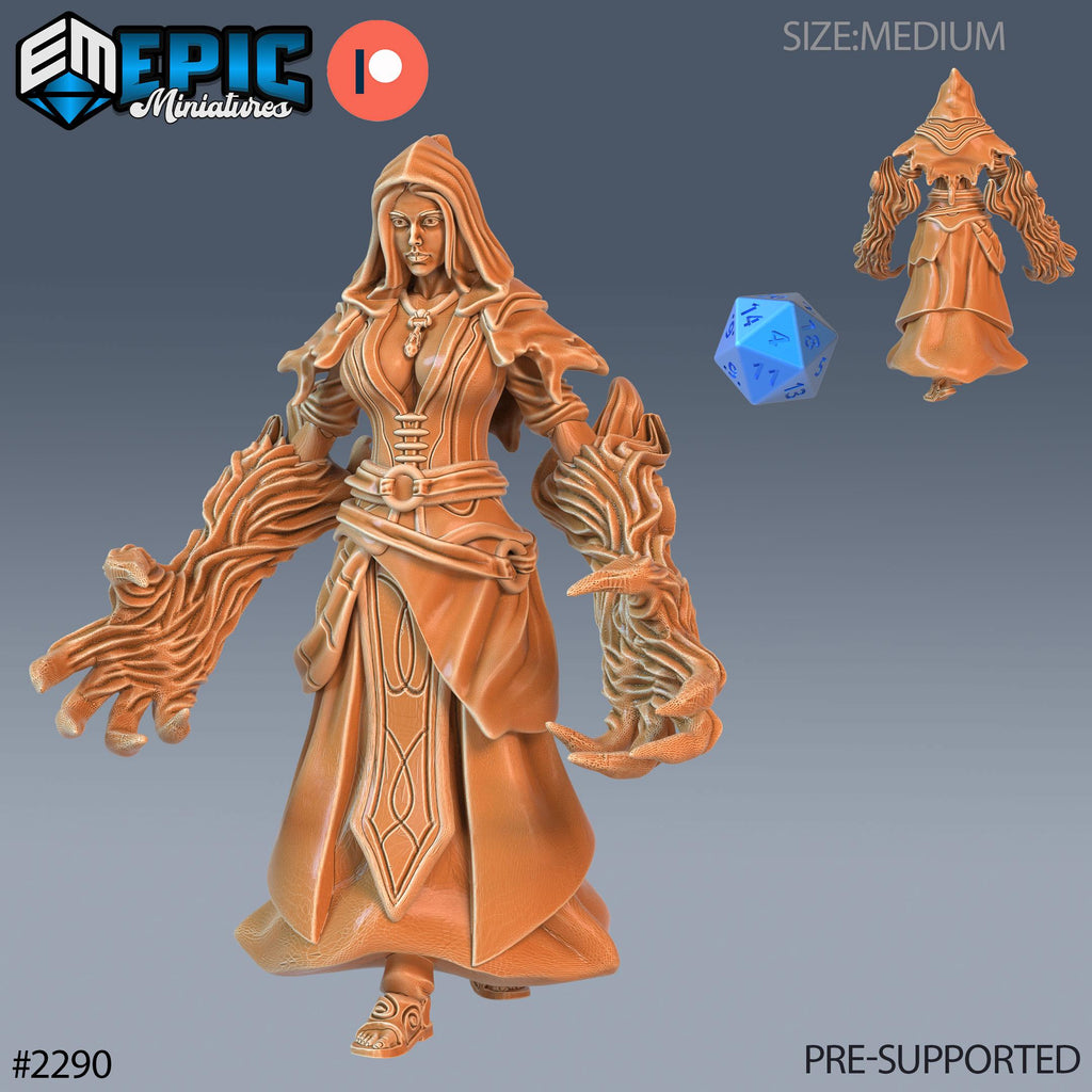 Arcane Sorceress Option #2290 front DND miniature Arcane Dungeon 16k resin