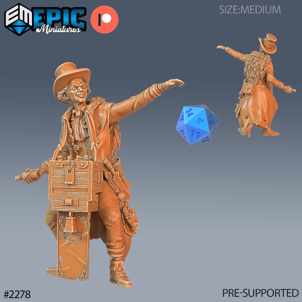 Strange Merchant Option #2278 front DND miniature Arcane Dungeon 16k resin