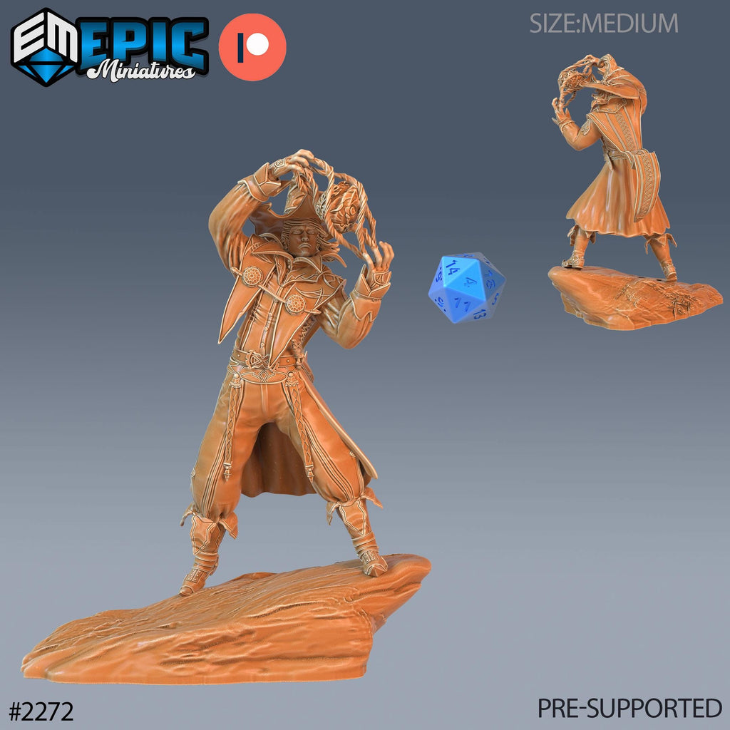 Dark Magician Option #2272 front DND miniature Arcane Dungeon 16k resin