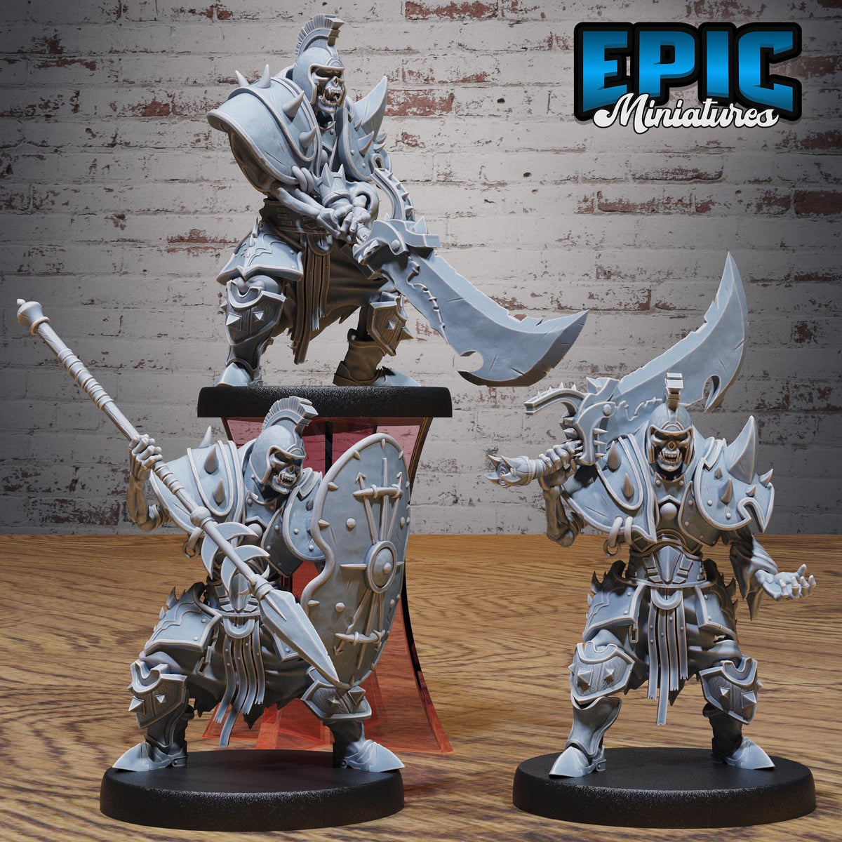 Skeleton Heavy Gladiator Option #5383 front DND miniature Bloody Night 16k resin