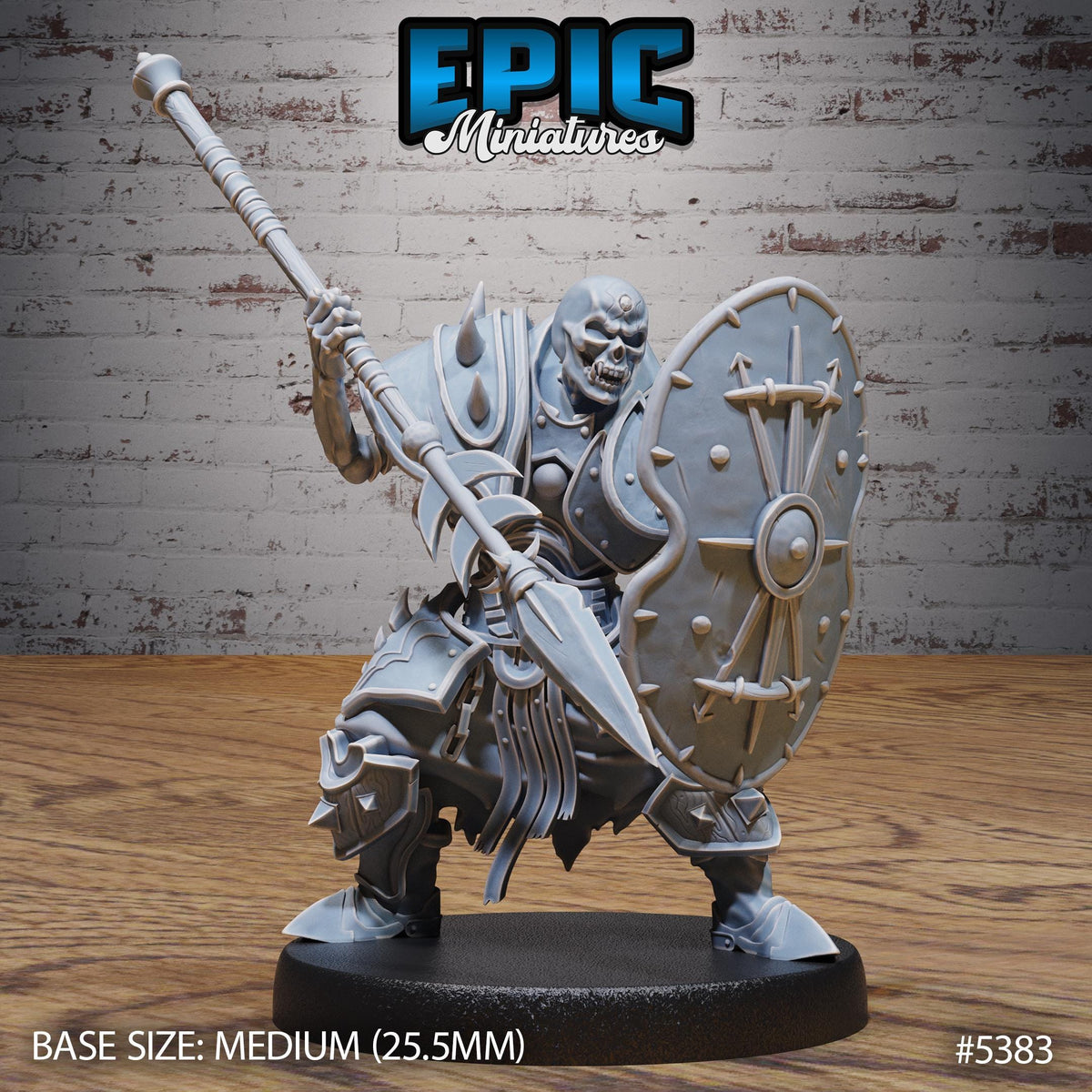 Skeleton Heavy Gladiator Option #5384 front DND miniature Bloody Night 16k resin