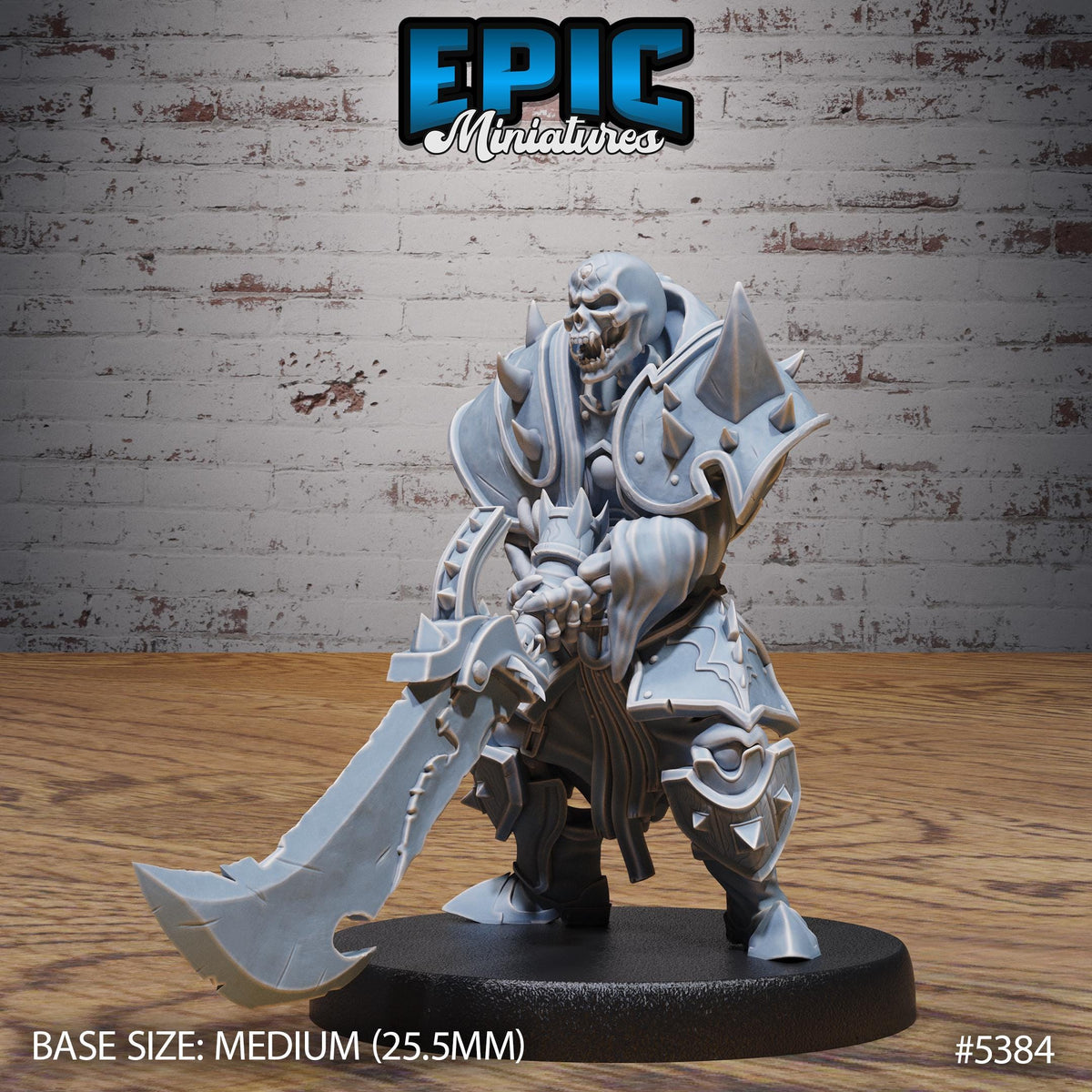 Skeleton Heavy Gladiator 1 v2 front DND miniature Bloody Night 16k resin