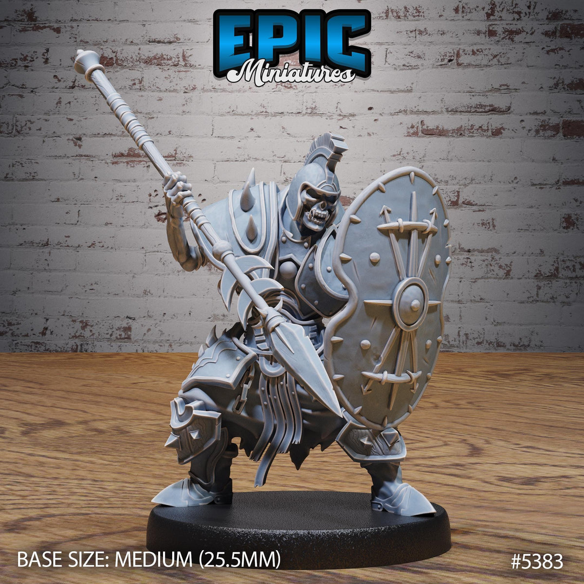 Skeleton Heavy Gladiator Option #5382 front DND miniature Bloody Night 16k resin