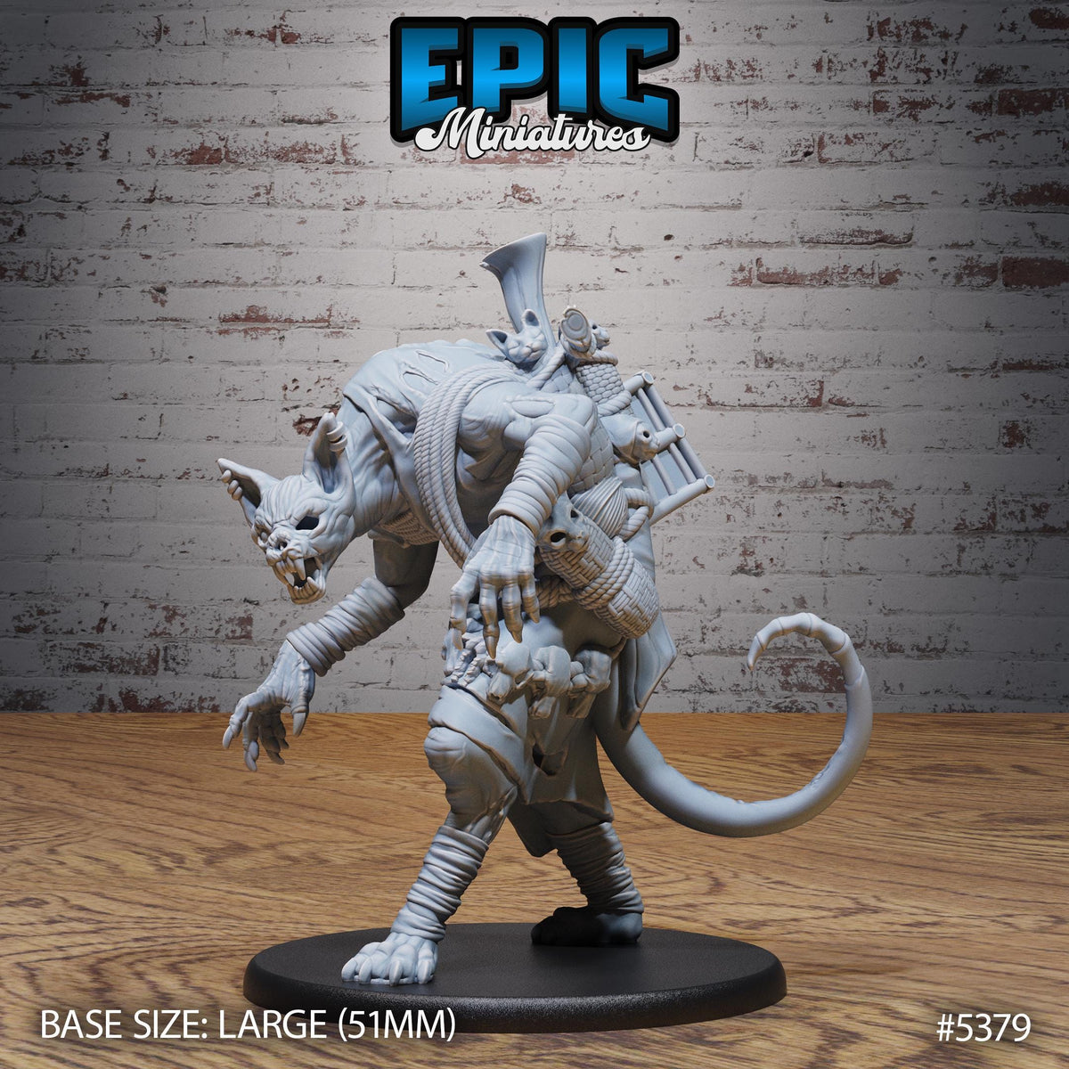 Cat Folk Zombie Option #5379 front DND miniature Bloody Night 16k resin