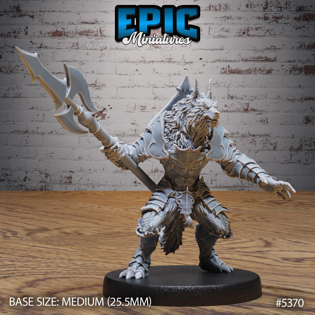 Werewolf Warrior Option #5370 front DND miniature Bloody Night 16k resin