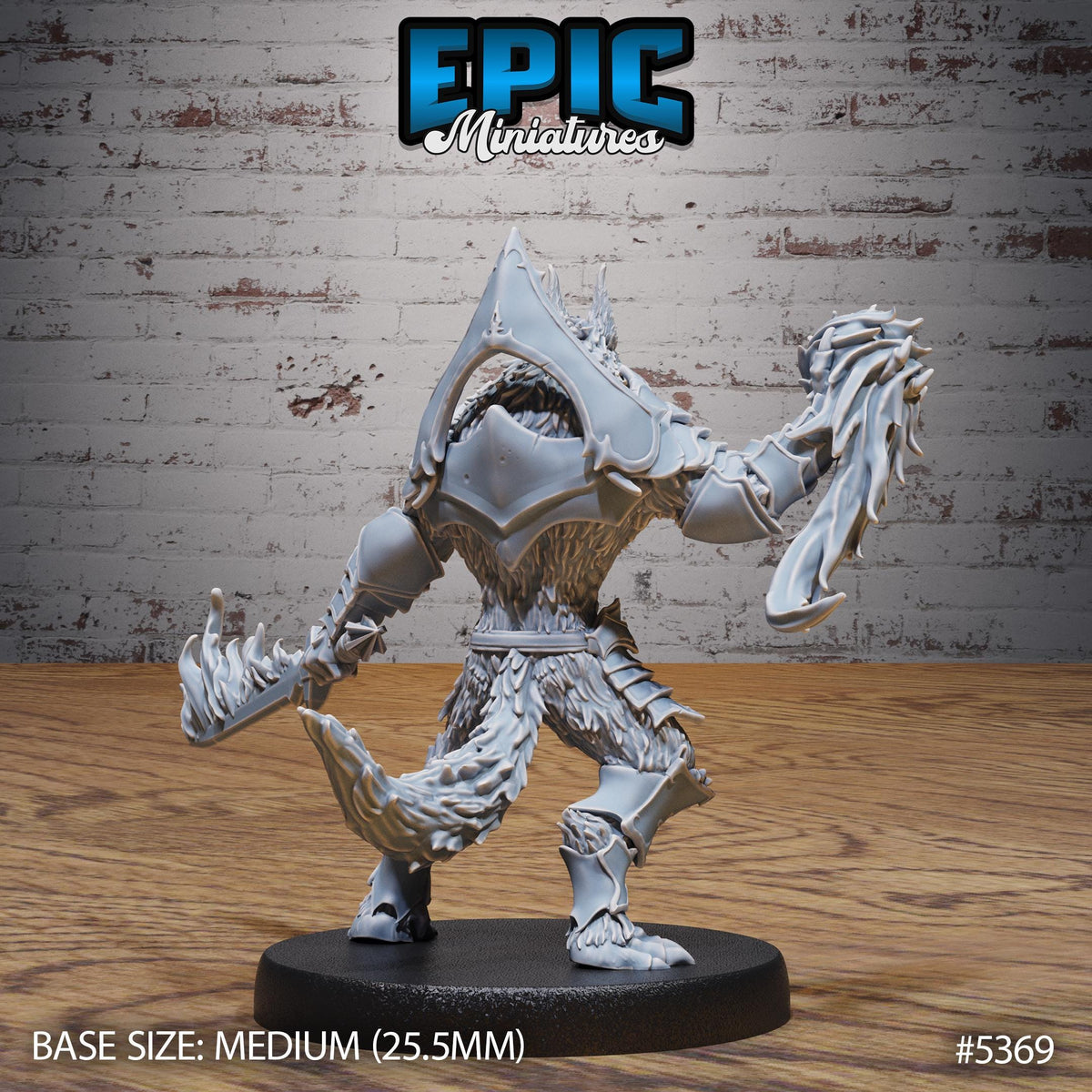 Werewolf Warrior Option #5369 back DND miniature Bloody Night 16k resin