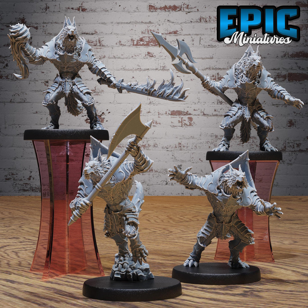 Werewolf Warrior Set of 4 DND miniatures group photo Bloody Night