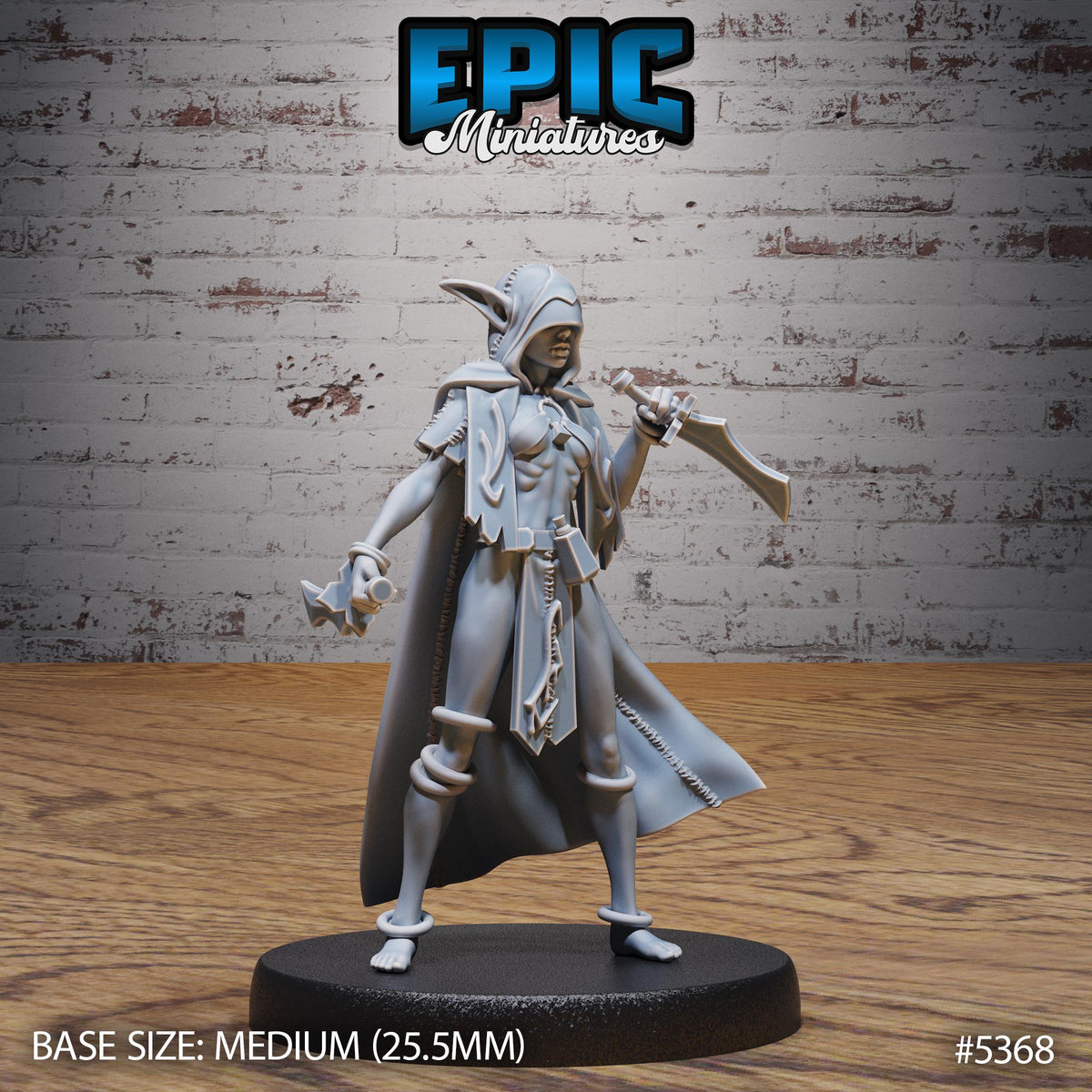 Elf Vampire Lady 2 v2 front DND miniature Bloody Night 16k resin