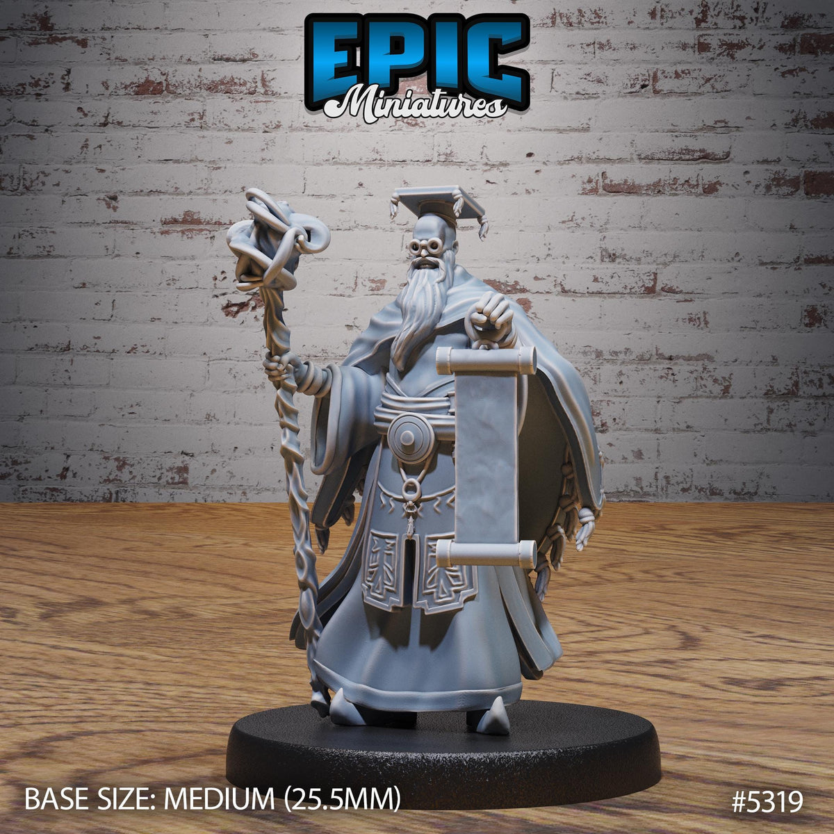 Scholar Wizard Option #5319 front DND miniature Adventurers Guild 16k resin