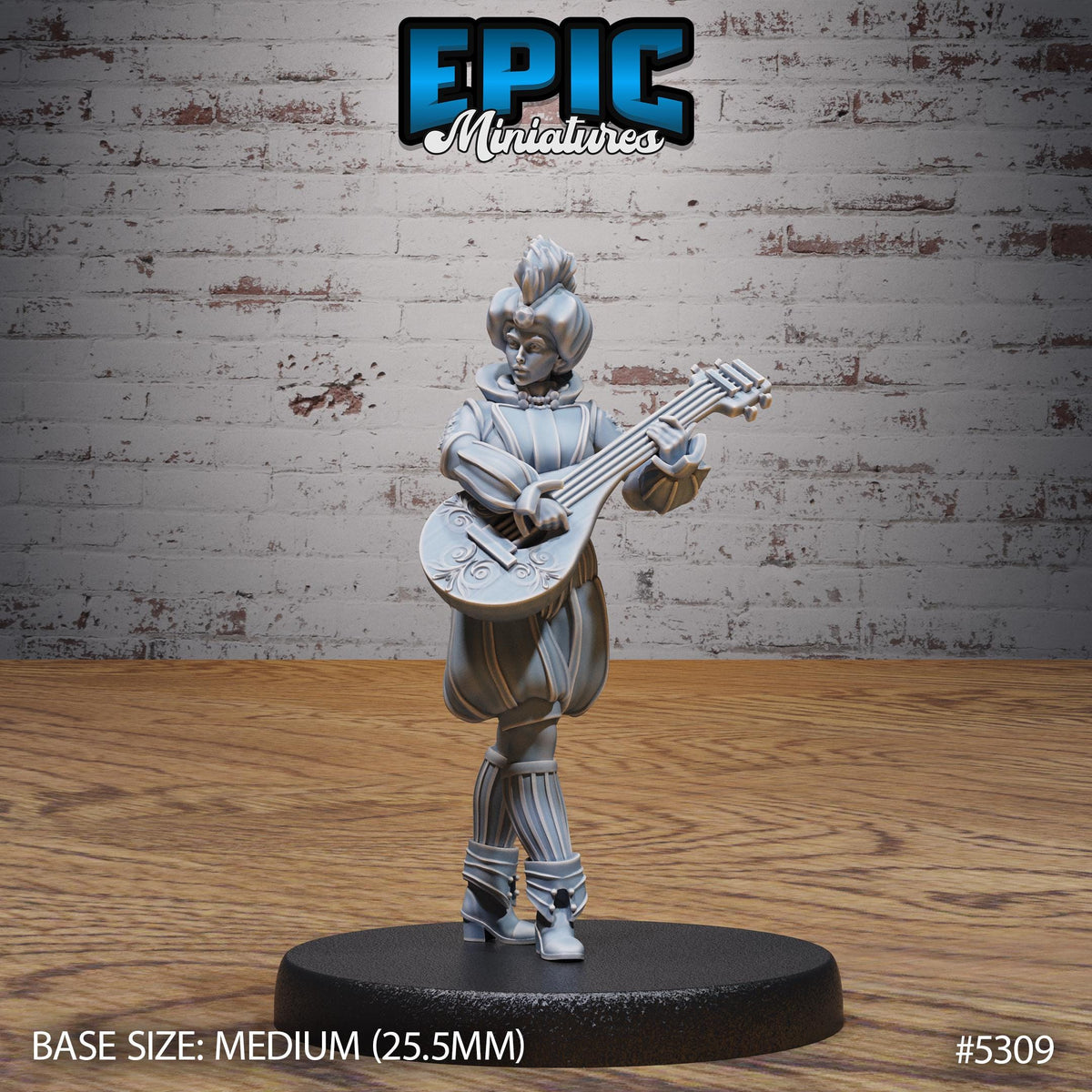 Bard Adventurer Option #5309 front DND miniature Adventurers Guild 16k resin