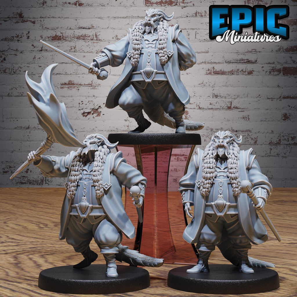 Dragonborn Noble Set of 3 DND miniatures group photo Adventurers Guild