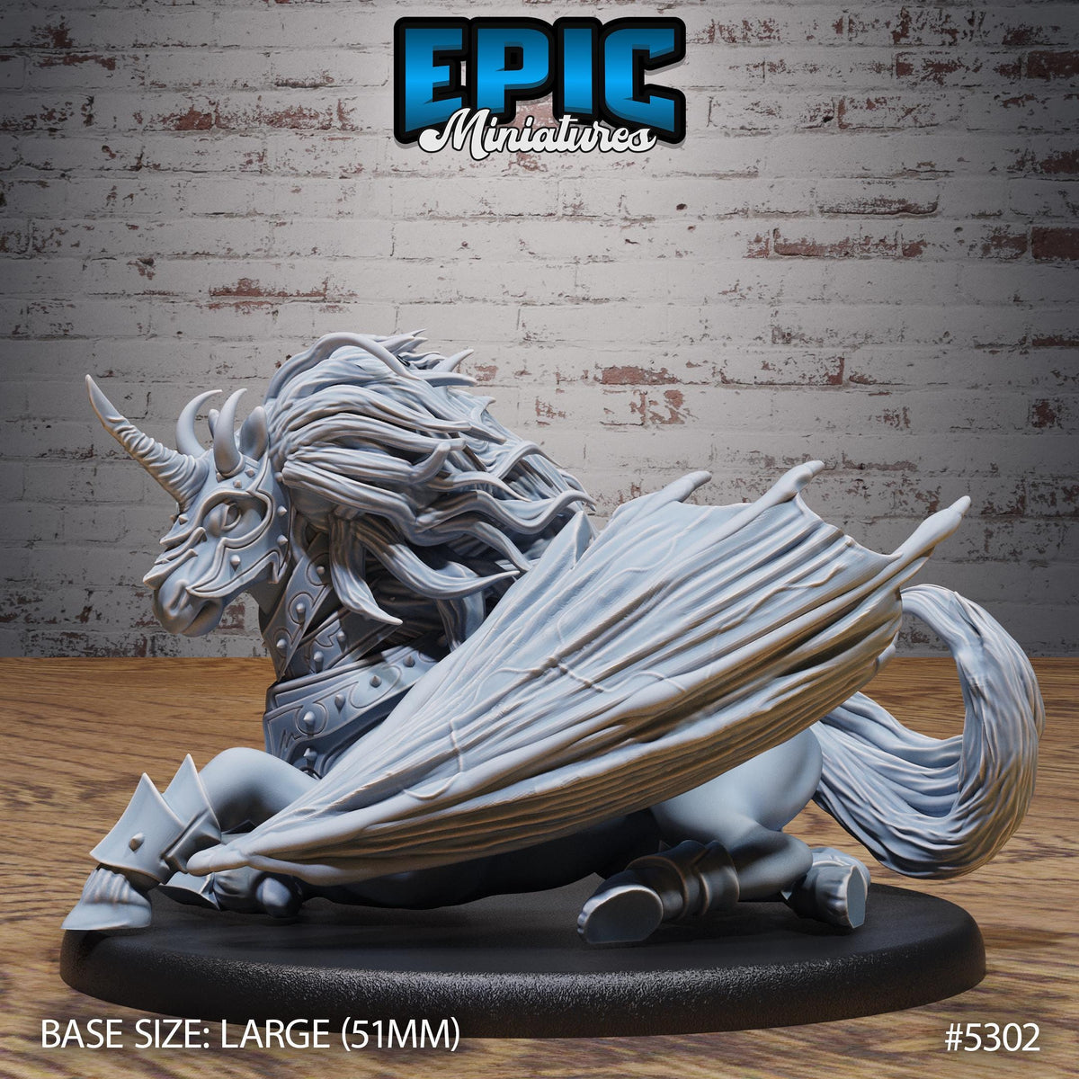 Dark Unicorn Option #5302 front DND miniature Adventurers Guild 16k resin