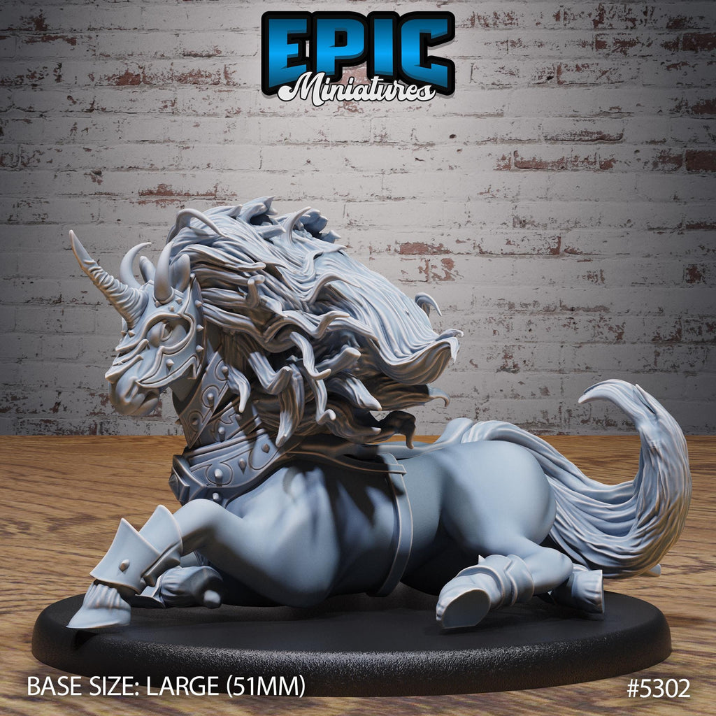 Dark Unicorn Option #5302 (2) front DND miniature Adventurers Guild 16k resin