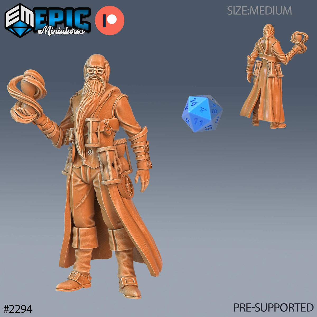 Time Wizard Option #2294 front DND miniature Arcane Dungeon 16k resin