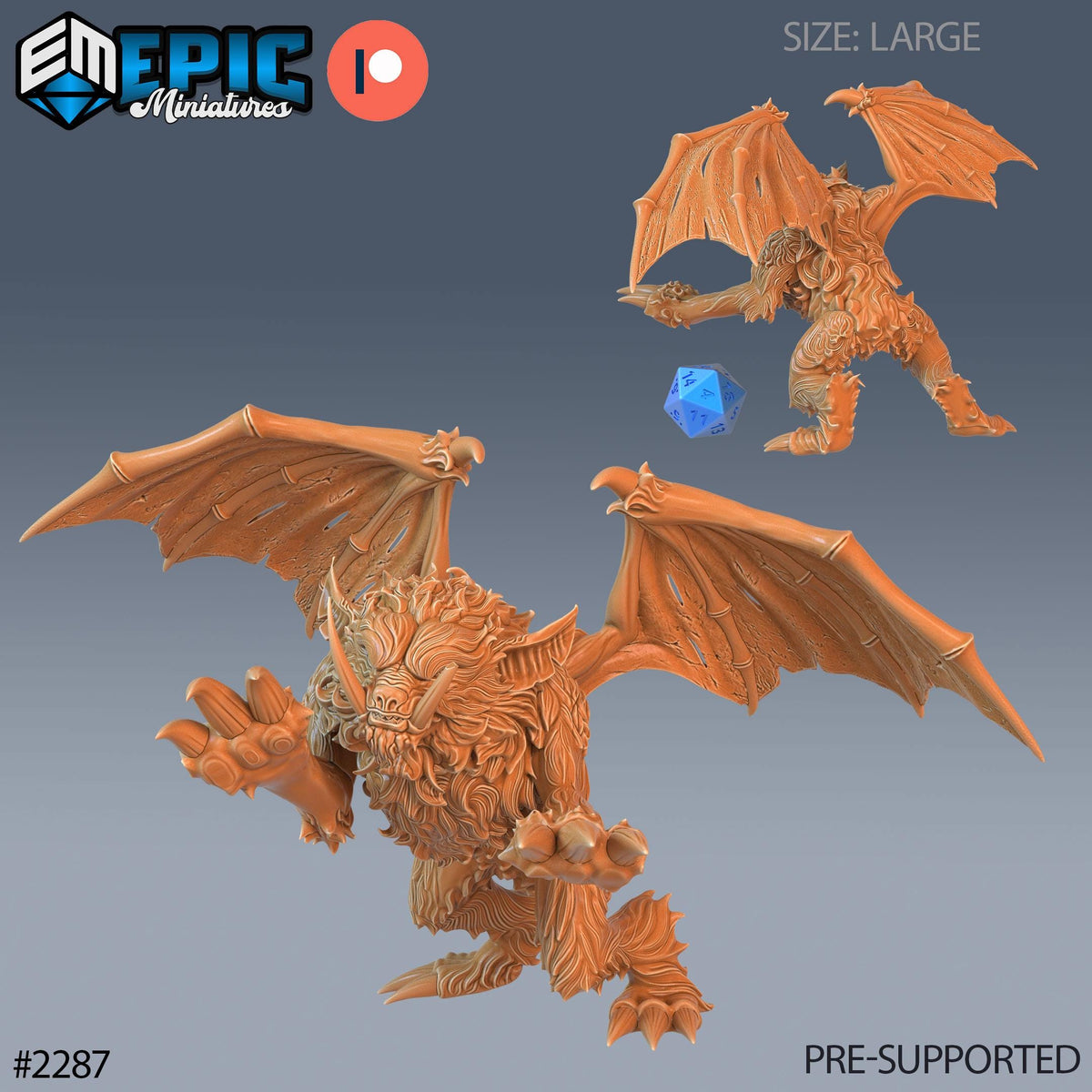 Summoned Beast Option #2287 front DND miniature Arcane Dungeon 16k resin