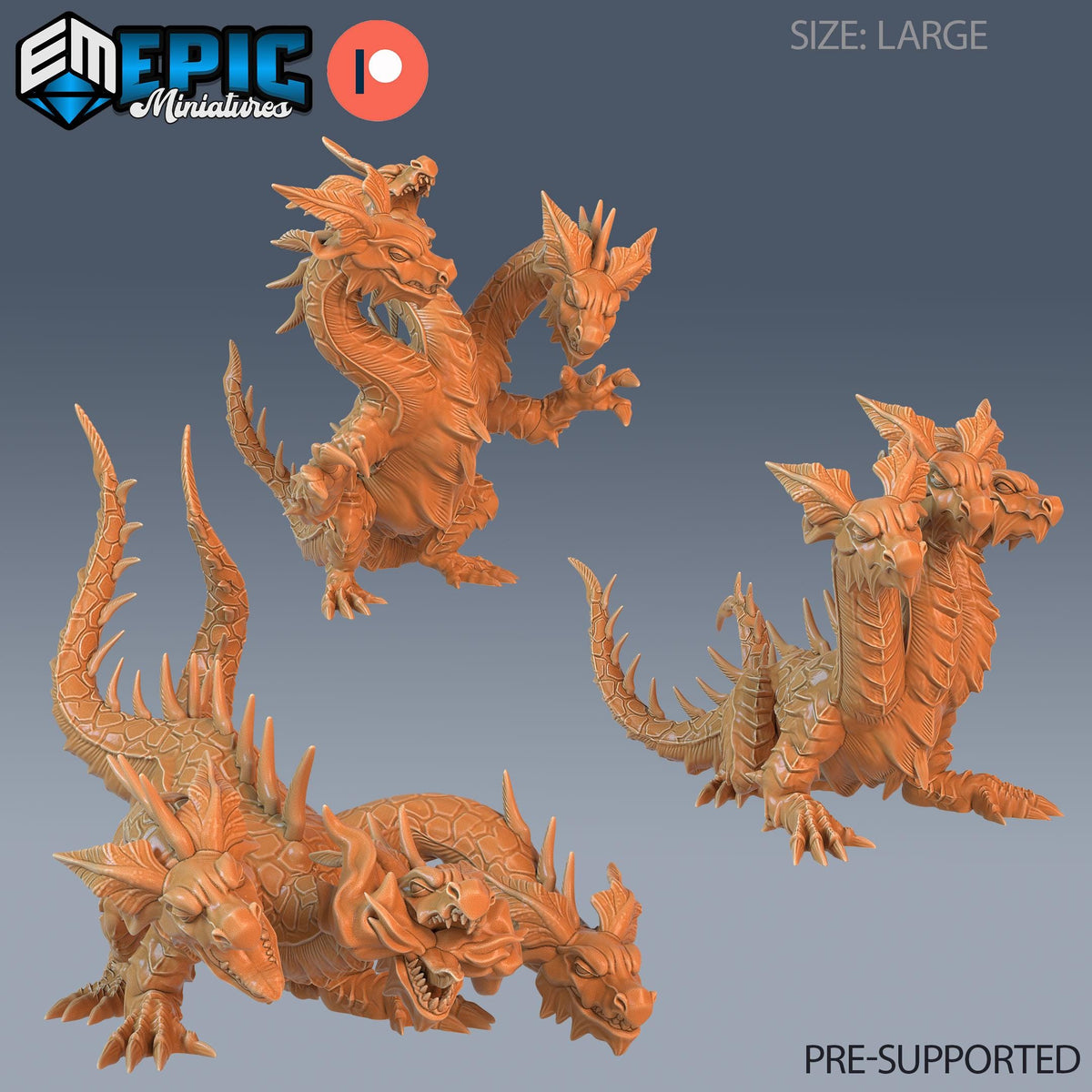 Dungeon Hydra Set of 3 DND miniatures group photo Arcane Dungeon