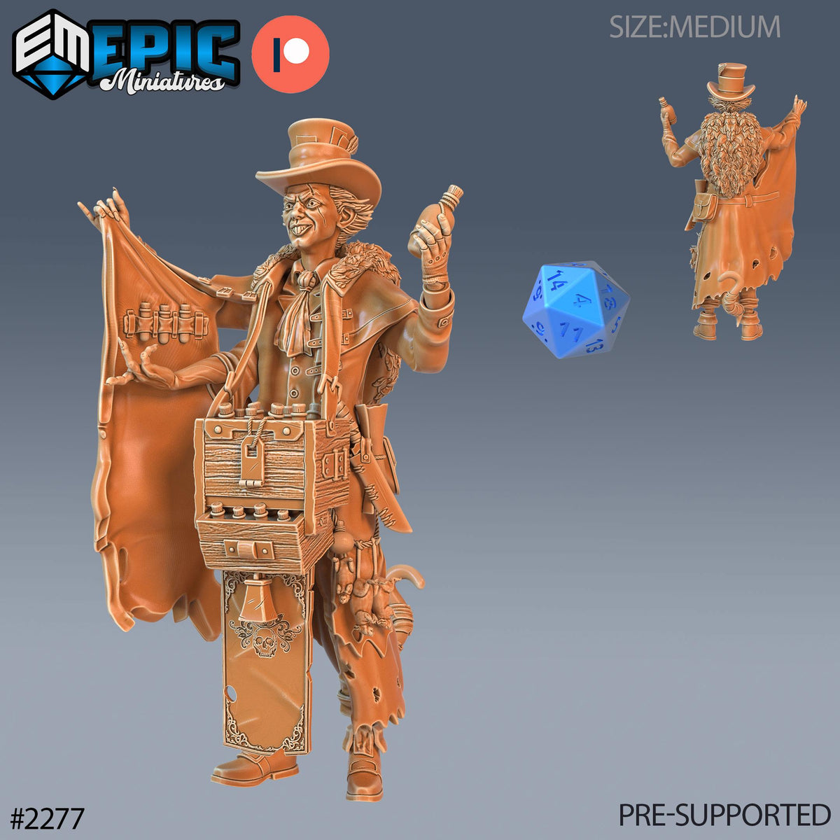 Strange Merchant Option #2277 front DND miniature Arcane Dungeon 16k resin