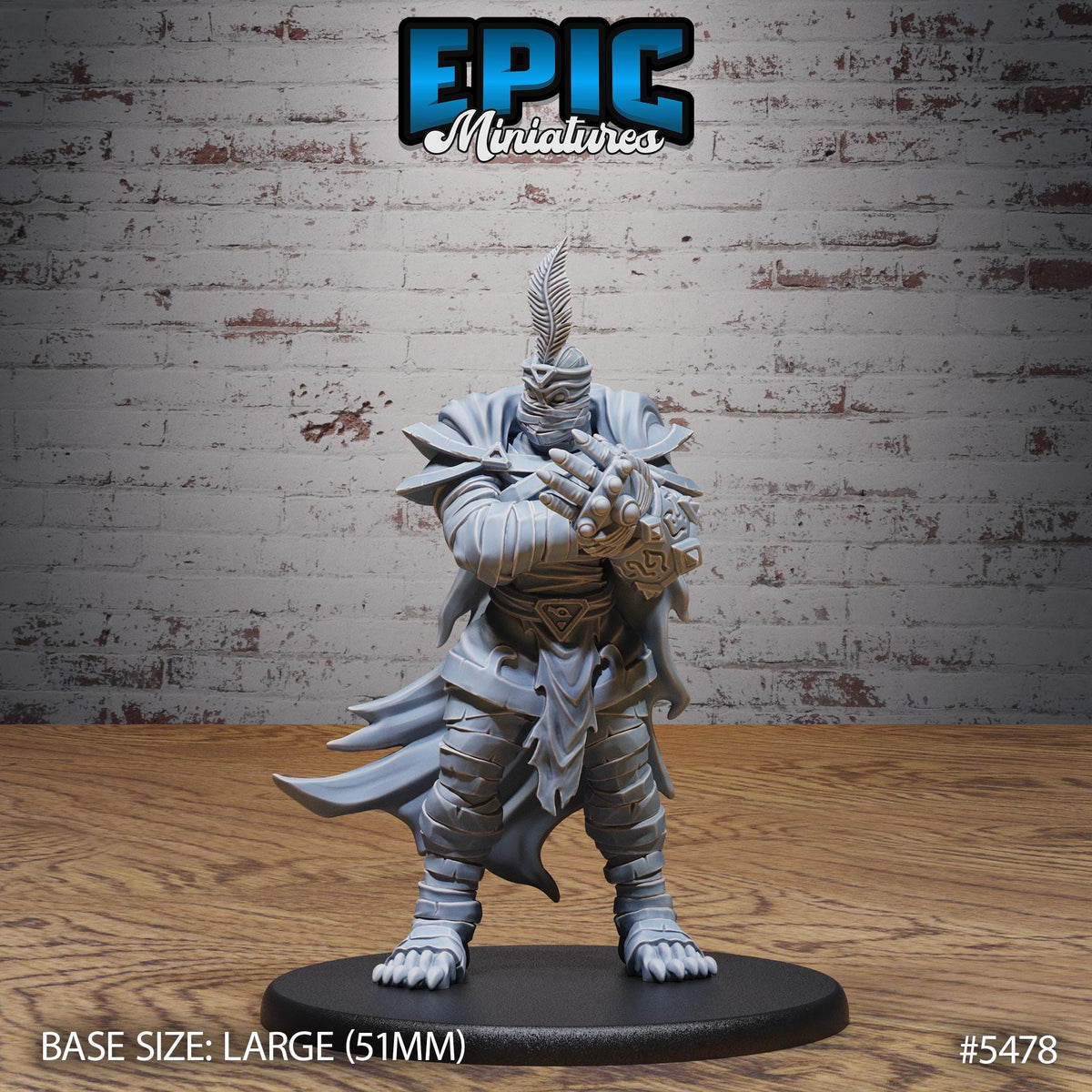 Mummy Champion Option #5478 front DND miniature Death Desert 16k resin