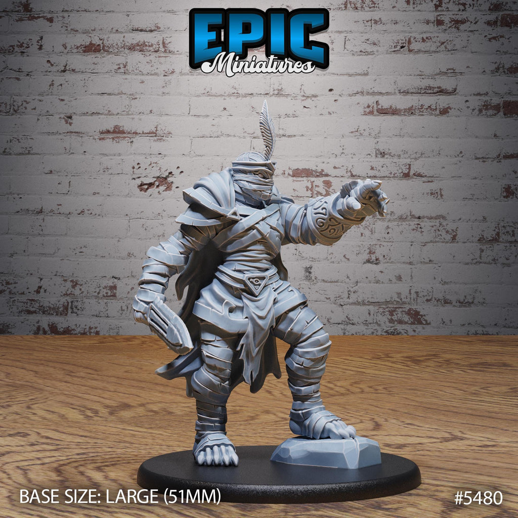Mummy Champion Option #5480 front DND miniature Death Desert 16k resin