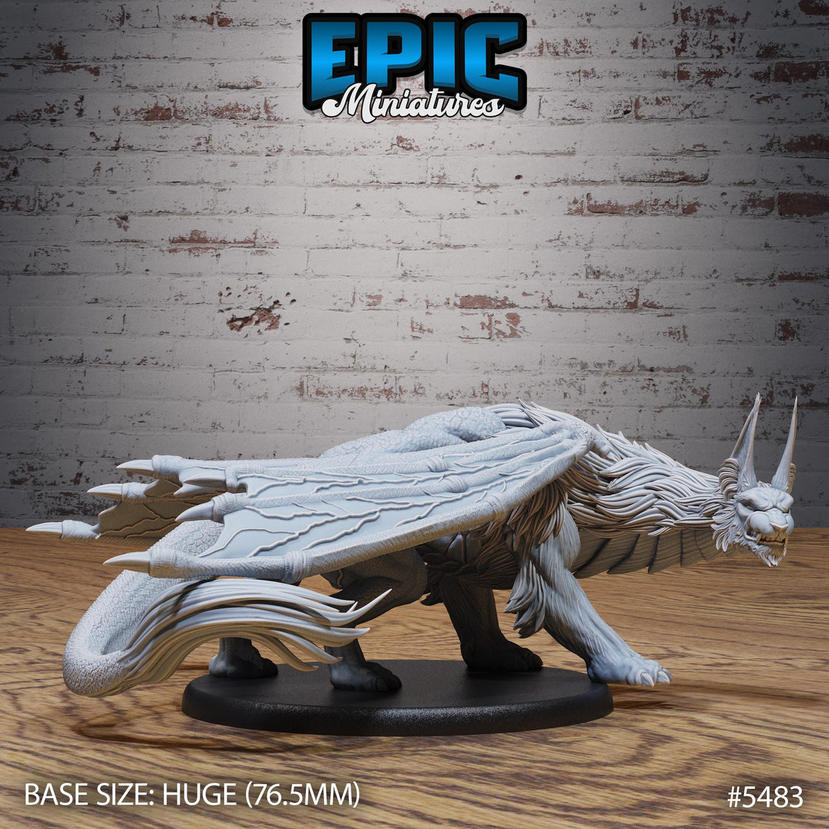 Dragonne Option #5483 front DND miniature Death Desert 16k resin
