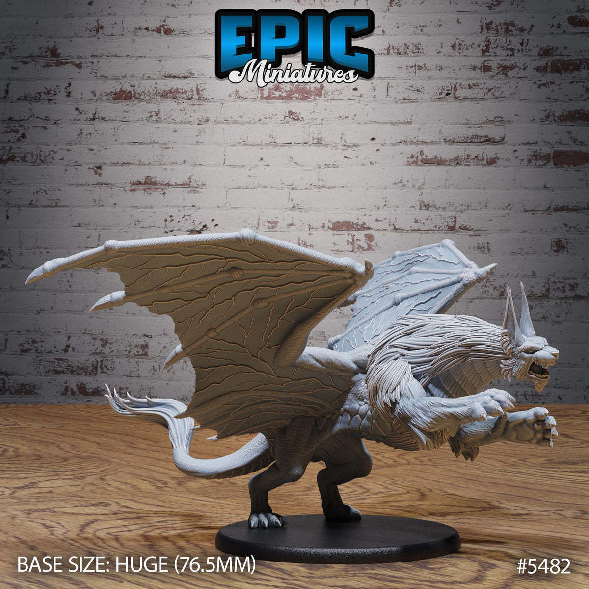 Dragonne Option #5482 front DND miniature Death Desert 16k resin